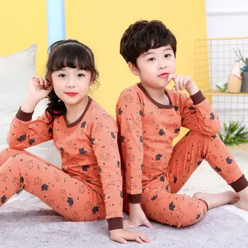 Vaikai Berniukai Sleepwear Žiemos Ilgomis Rankovėmis Vaikų Medvilnės Pižama Miego Kombinezonas Mergaitėms Nigthwear Kūdikių Pižamos Vaikams, Paaugliams Skirtų Drabužių Rinkinį