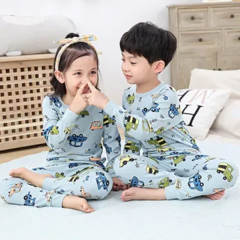 Vaikai Berniukai Sleepwear Žiemos Ilgomis Rankovėmis Vaikų Medvilnės Pižama Miego Kombinezonas Mergaitėms Nigthwear Kūdikių Pižamos Vaikams, Paaugliams Skirtų Drabužių Rinkinį