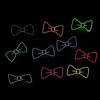 Mados Vyrų LED EL Viela Necktie Šviesos Neonas, Mirksėti Iki peteliškę Klubo Cosplay Šalis Dekoro Gravatas Para Homens