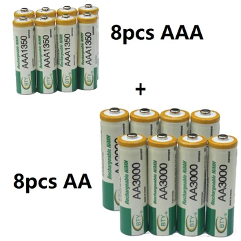 NI-MH Bettery AA AAA 1.2 V Baterija 8PCS AA Baterijas ir 8PCS AAA Baterijos Įkrovimo Baterijas Nuotolinio valdymo žaislas