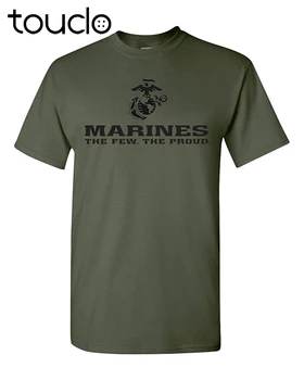 Naujas Prekės ženklas Marines Nedaugelio Didžiuotis USMC karinio Jūrų laivyno Karinė Žalia T-Shirt JAV LICENCIJUOTAS