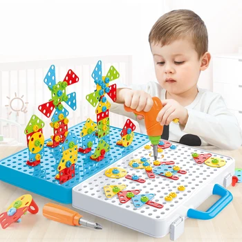 Vaikai Gręžimo Varžtas Veržlė Galvosūkiai, Žaislai Apsimesti Žaisti Įrankis Gręžimo Išardymo ir Surinkimo Vaikai Gręžimo 3D Puzzle Žaislai Berniukas