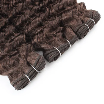 Kisshair spalva #2 giliai banga plaukai ryšulių 3/4 vnt tamsiausios rudos Peru žmogaus plaukų pratęsti 10 iki 24 colių ne remy plaukų ataudų