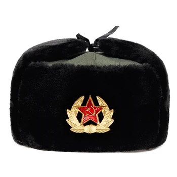 2019 naują penkerių-pažymėjo žvaigždutė logotipas Lei Feng skrybėlę plius aksomo storio vėjo šiltos kepurės earmuffs šaltomis žiemos kepurės Laisvalaikio bžūp