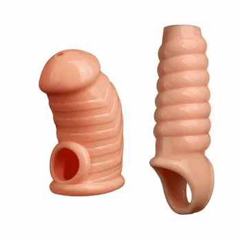 Didelis silikono Vyrų varpos rankovė padidinti dirželis ant nelaisvėje gaidys žiedas extender storio, Daugkartinio naudojimo prezervatyvai Intymios Prekės, sekso žaislas dildo
