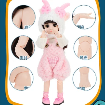 30cm BJD Doll 12 Kinijos Zodiac15 Kilnojamojo Sujungta Lėlės Gyvūnų Suknelė Žaislai Mielas Suknelė sudaro BJD Plaukų 