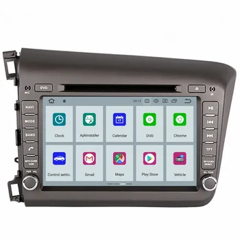 Aotsr Android 9.0 GPS navigacija, Automobilinis DVD Grotuvas Honda Civic kairėje, 2012 m. 2013 m multimedijos 2 din radijas, diktofonas 4GB+2GB 32GB+16GB