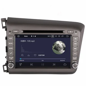 Aotsr Android 9.0 GPS navigacija, Automobilinis DVD Grotuvas Honda Civic kairėje, 2012 m. 2013 m multimedijos 2 din radijas, diktofonas 4GB+2GB 32GB+16GB