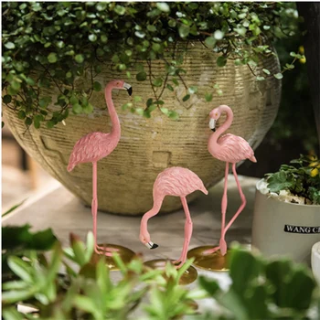 Šiaurės Šalių Namų Puošybai Darbastalio Apdaila Dervos Skulptūra Namų Dekoro Kūrybos Pink Flamingo Šiuolaikinės Modeliavimas Gyvūnų Statula