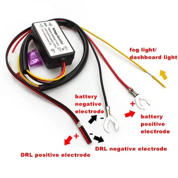 2x LED Dieniniai Žibintai Relay Dekoderis DRL Pajungti LED Dienos šviesos Rūko Žibintas Kontrolierius Kabeliai