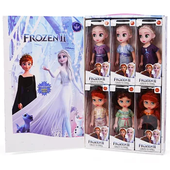 6Pcs/Box Set 16cm Originalus Disney Užšaldyti Salonas Lėlės Anna Elsa Princesė 6 Lėlės Duomenys Jungtinio Kilnojamojo Mergaitės Žaislas Mados Lėlės