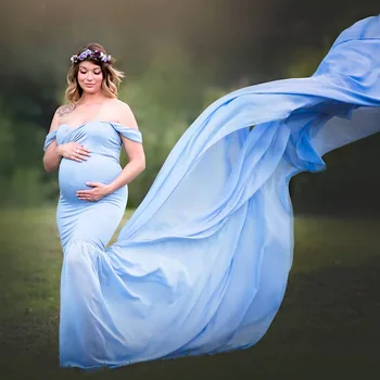 Ilgos Uodegos Suknelių Nėščioms Moterims, Drabužiai Motinystės Suknelės Už Nuotrauką Šaudyti Motinystės Fotografija Rekvizitai Nėštumo Suknelės