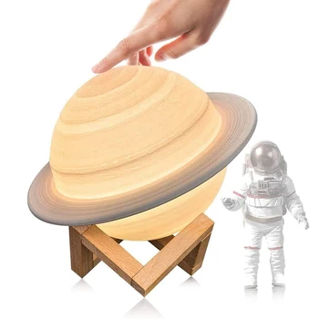 2020 3D Spausdinimo Saturnas LED Nakties Šviesa 16 Spalvų Keitimas Palieskite ir Nuotolinio Valdymo pultas USB LED lemputė dega Kūrybos Dovanos Vaikams