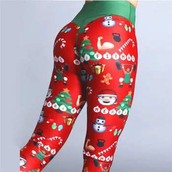 2020 Kalėdų Spausdinimo Kelnes Įdėti Klubo Elastinga Aukštos Juosmens Legging Animacinių Filmų Modelis Legins Kvėpuojantis Linksmų Kalėdų Antblauzdžiai Sexy