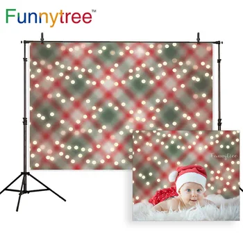 Funnytree fonas fotografijos studija Kalėdų pledas bokeh blizgučiai halo kūdikių fone, photocall photobooth spausdinti