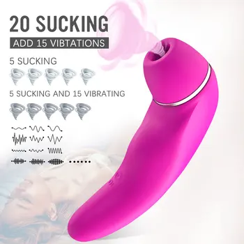 20 Greičių Vibracija Clit Sucker Vibratorius Blowjob Čiulpti Spenelį Klitorio Vaginos Stimuliatorius Sekso Žodžiu Vibracija Sekso Žaislai Moterims
