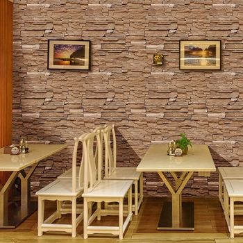 Dirbtinė Senovinių Plytų Tapetai, 3D atsparus Vandeniui PVC Lipni Vinilo Medienos Tapetai Roll gyvenamojo Kambario, Vaikų Kambario, Miegamojo