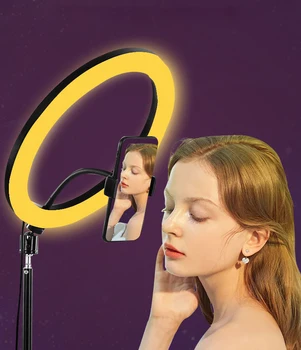 RGB žiedas lempos didelis žiedas šviesos Profissional ringlight 10 cm/26 cm telefono turėtojas selfie valdytojas