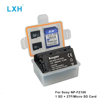 LXH Fotoaparato Bateriją Atveju Vandeniui SD TF MSD Kortele talpinimo Sony NP-FZ100 Baterija Sony A9/A7R III/A7 III/ILCE-9