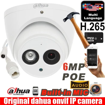 Dahua IPC-HDW4631C-atsparus vandeniui metalo atveju 6MP Built-in MIC POE dome ip kameros IR 50m IP67 IK10 ip kameros dahua 6MP fotoaparatas