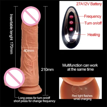 Belaidžio teleskopinis automatinis sukimosi šildymo vibruojantis dildo varpos falą moterų masturbacija sekso žaislai, prekės suaugusiems, moterims