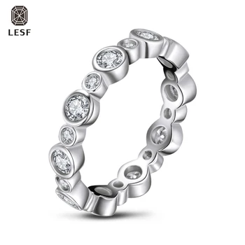 LESF Mados 925 Sterlingas Sidabro Amžinas Moterų Kokybės SONA Diamond Vestuvių Sidabro Žiedas Vestuvinis Žiedas Papuošalai