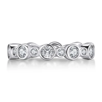 LESF Mados 925 Sterlingas Sidabro Amžinas Moterų Kokybės SONA Diamond Vestuvių Sidabro Žiedas Vestuvinis Žiedas Papuošalai