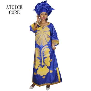 Afrikos suknelės moteris heidi bazin riche siuvinėjimo dizainą ilga suknelė LA045