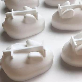 6 skylių 3D Triušis Silikono Formos Šokoladiniai Saldainiai, Pelėsių Želė Ledo Kubelių padėklas Mielas Mažai Kiaulių Mousse Cake 