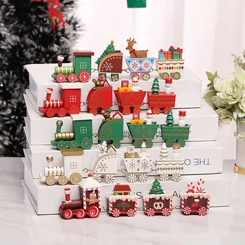 Mediniai Mažai Traukinio Kalėdų Papuošalų, Namų Dekoro Kalėdų, Laimingų Naujųjų Metų 2021 Kalėdų Papuošalai Vaikams Kalėdų Dovana