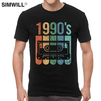 Derliaus 1990 kasetinį Marškinėliai Vyrams Retro trumpomis Rankovėmis Medvilnės marškinėliai 90-ųjų Grunge Senosios Mokyklos Gimtadienio Dovana Idėja Tee Viršūnės