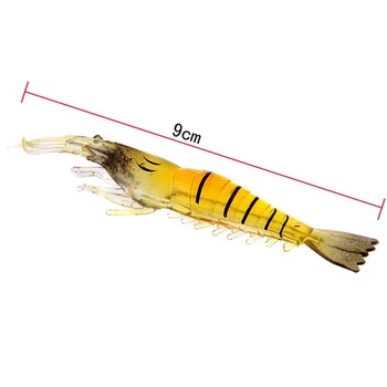 5vnt 9cm 4g Lauko Žvejybos Masalas Minkštas Modeliavimas Lengvas Krevetės Krevetės Masalas Įtartinas Kvapas Geltona