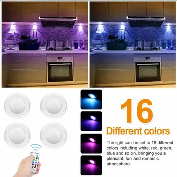 4× Pagal Kabineto Žibintai Rinkinys Pritemdomi RGB LED Virtuvės Lempos Miegamojo Spinta, Spintos Naktis, Šviesa Namuose Spinta Spinta Apšvietimo Lemputė