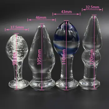 4 Rūšių Stiklo Big Butt Plug Analinis Dildo Kristalų Penis Penis Vibratorių Sekso Žaislai Suaugusiems Moterų Žmogus Valstybių Falos Faloimitator Parduotuvė