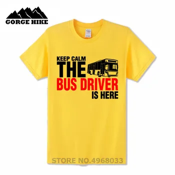 Nusiraminkite, aš ESU TRAMVAJŲ VAIRUOTOJAS Autobusų Kūrybos Juokinga T Medvilnės Marškinėliai trumpomis Rankovėmis T-shirt Viršuje Tees Autobuso Vairuotojui Yra Čia Vyrų Marškinėlius