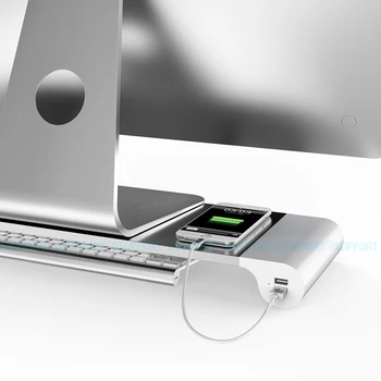 Aliuminio Lydinys Darbalaukio Monitoriaus Stovas tarpo klavišą, neslidus Nešiojamas Stovas Stovo su 4-ports USB apmokestinimo iMac, MacBook, Pro, Air
