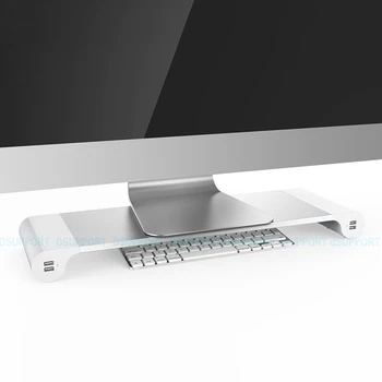 Aliuminio Lydinys Darbalaukio Monitoriaus Stovas tarpo klavišą, neslidus Nešiojamas Stovas Stovo su 4-ports USB apmokestinimo iMac, MacBook, Pro, Air