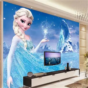 Pasirinktinis dydis 3d foto tapetai, freskos, vaikų kambarys sniego karalienė drugelis 3d vaizdo tapybos sofa-lova, TV foną tapetai sienos 3d