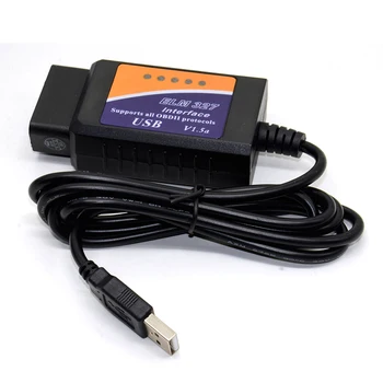 Naujausias ELM327 USB V2.1 OBD2 Automobilių Diagnostikos Skaitytuvas ELM 327 V 2.1 OBD 2 OBDII Sąsaja KOMPIUTERIO Pagrindu Auto Diagnostikos Įrankis, OBD-II Scan