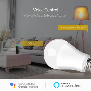 LED Wifi Smart Lemputė 15W E27 B22 Intellegent Licht App Afstands bediening Laikas Lempa Werk Susitiko Alexa Echo 