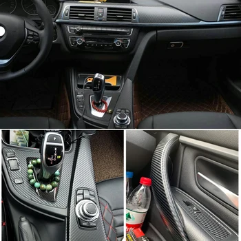 BMW 3 Series F30 2013-2019 Interjero Centrinis Valdymo Pultas Durų Rankena 5D Anglies Pluošto Lipdukai Lipdukai Automobilio stilius Accessories