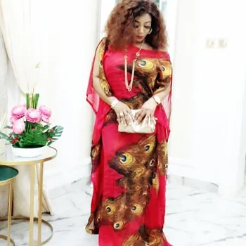 Nauja Afrikos Moterų Ilgas, Maxi Suknelės Dashiki Mados Batwing Rankovės Prarasti Ilga Suknelė Afrikos Suknelė Moterims Afrikos Drabužiai