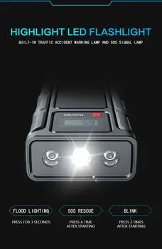 2000A Automobilių Šuolis Starteris Galia Banko 68800mAh 12V Pagalbos Pradedant Prietaiso Benzinas Dyzelinas Nešiojamas Su Smart Clip Stiprintuvas LED