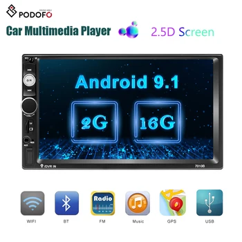 Potofo Android 9.1 2Din GPS Car Stereo Radijas 7