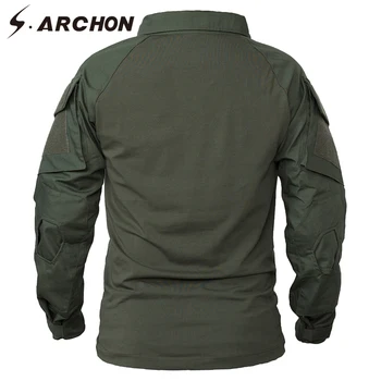S. ARCHON Kamufliažas Armijos T-Shirt Vyrai RU JAV Karių Kovoti Taktiniai Marškinėliai Karinių Pajėgų Camo Multicam Long Sleeve T Shirts