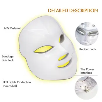 Led Kaukė Photon LED Veido Kaukė 7 Spalvų Odos Priežiūros Atjauninimas, Raukšlių Šalinimas, Veido Kėlimo Firming Aparatas Fotonų Terapija