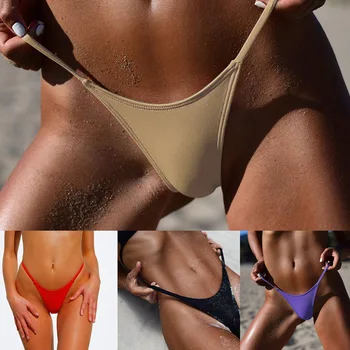 5 Spalvų, Vasaros Karštos Moterys Maudymosi Kostiumėliai, Brazilijos Įžūlus Bikini Bottom Pusėje String Kaklaraištis Diržas Maudymosi Maudymosi Kostiumėlį