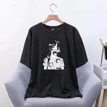 Junji Ito Girll Vyrų Marškinėliai Estetinės Tumblr T-Shirt Dropshipping Viršūnes Hip-Hop Atsipalaiduoti Zonoje Spaudinių Streetwear Marškinėlius