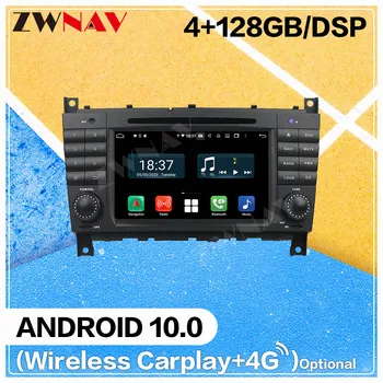 128G Carplay Android 10.0 ekrane DVD Grotuvo BENZ C-Class W203 2004 m. 2005 m. 2006 m. 2007 GPS Navi 