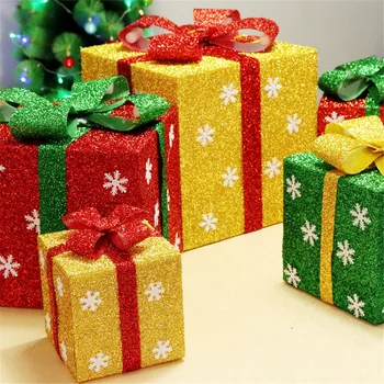4 Dydžių Kalėdų PVC Dovanų Dėžutėje Parduotuvėje Super Scenos Dekoracija Snaigės Dovana Vyniojimo Naujųjų Metų Vaikų Dovanų Maišelis Šalies Prekių